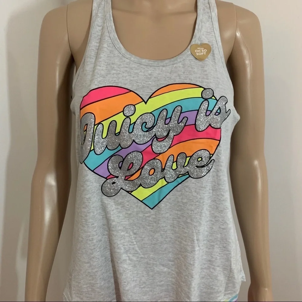 LAST TWO AVAILABLE!!- New Juicy Couture Tank & Shorts Pajamas PJs Set - Picture 4 of 15